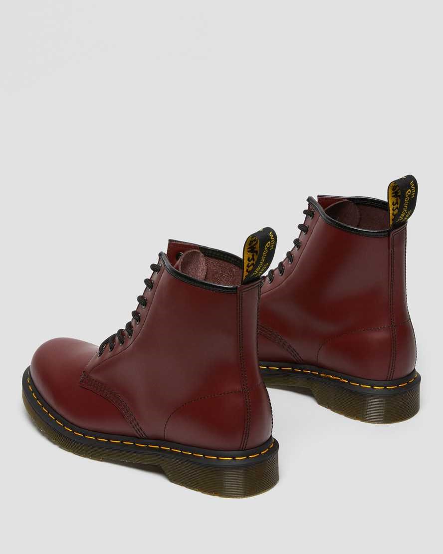 Women's Dr Martens 1460 Smooth Leather Ankle Boots Cherry Red Smooth Leather | 173UVAYMW