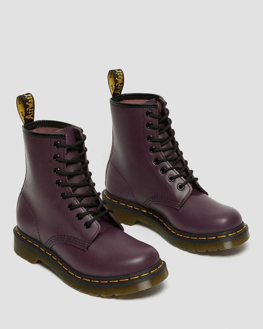 Women's Dr Martens 1460 Smooth Leather Ankle Boots Purple Smooth Leather | 183OBTPZJ