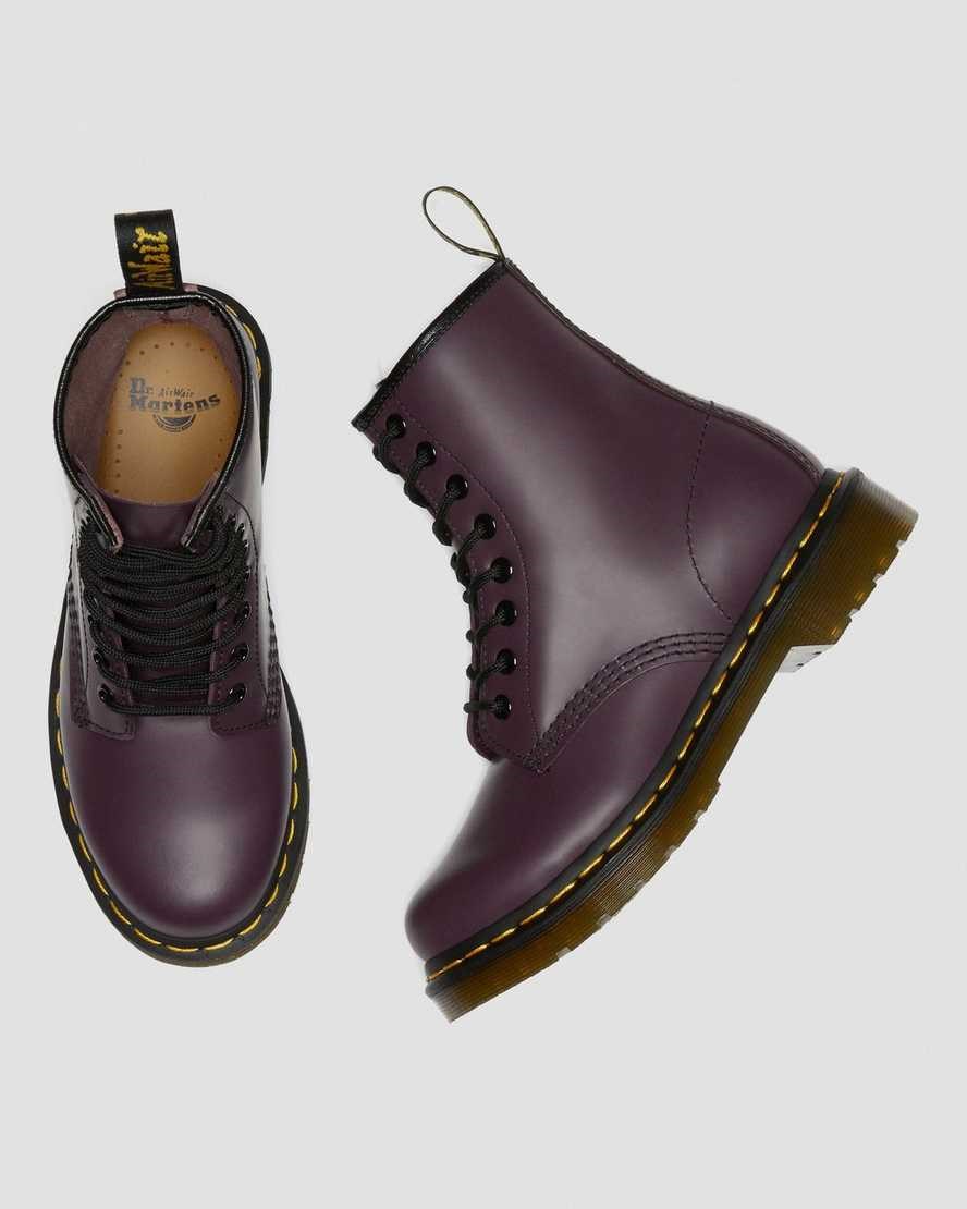 Women's Dr Martens 1460 Smooth Leather Ankle Boots Purple Smooth Leather | 183OBTPZJ