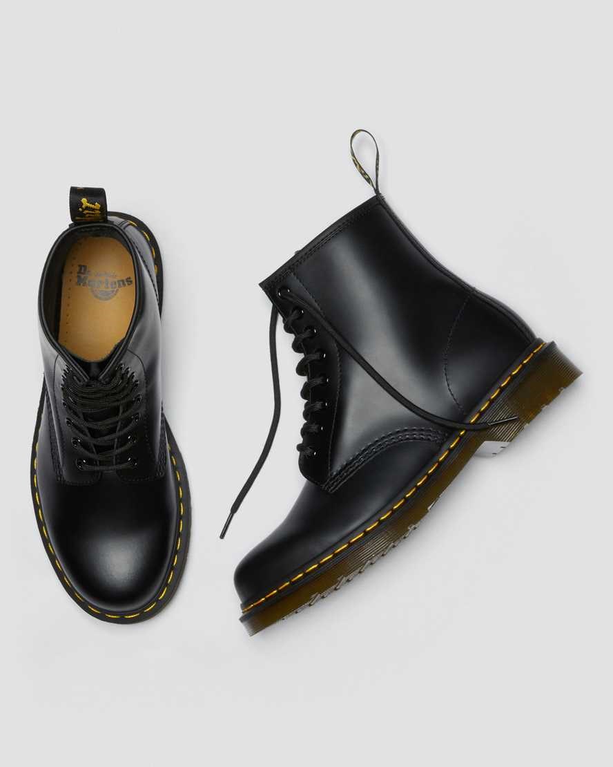 Women's Dr Martens 1460 Smooth Leather Ankle Boots Black Smooth Leather | 372RFMOKW