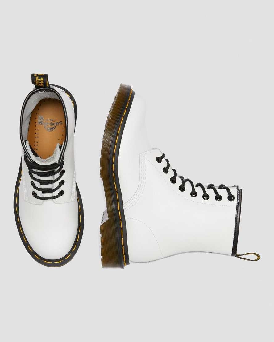 Women's Dr Martens 1460 Smooth Leather Lace Up Boots White Smooth Leather | 942RISEUW