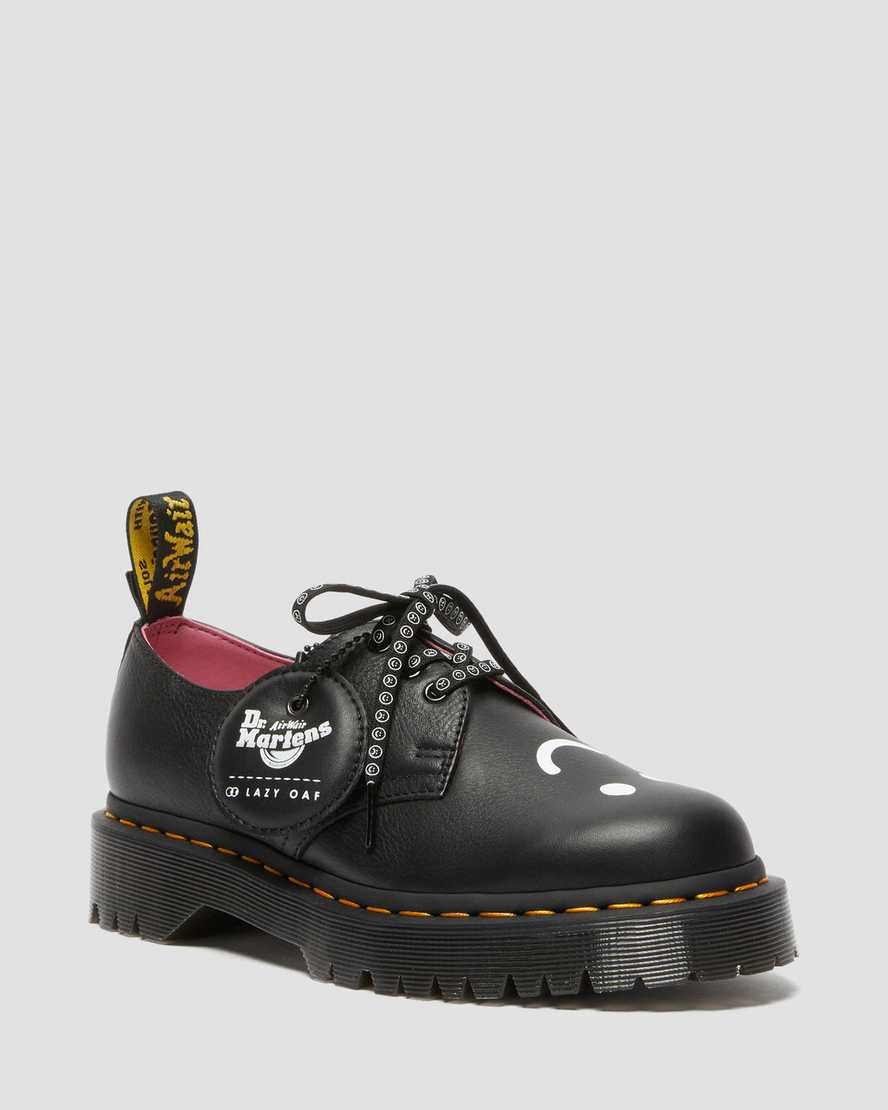 Women's Dr Martens 1461 Bex Lazy Oaf Leather Oxford Shoes Black Pisa | 130UEYMWH