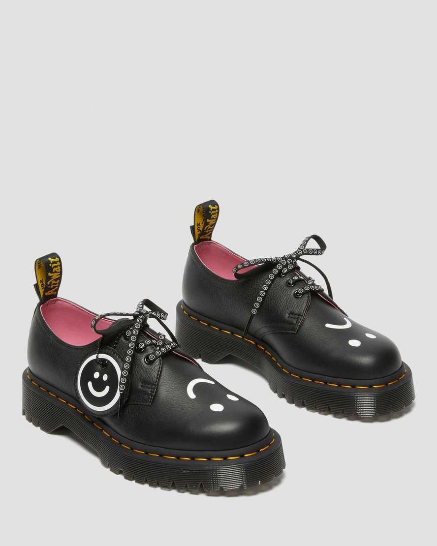 Women's Dr Martens 1461 Bex Lazy Oaf Leather Oxford Shoes Black Pisa | 130UEYMWH