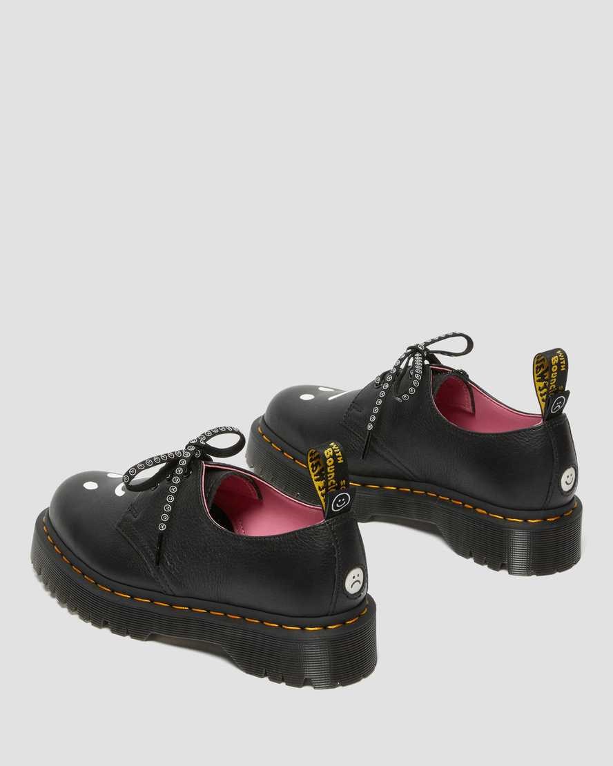 Women's Dr Martens 1461 Bex Lazy Oaf Leather Oxford Shoes Black Pisa | 130UEYMWH