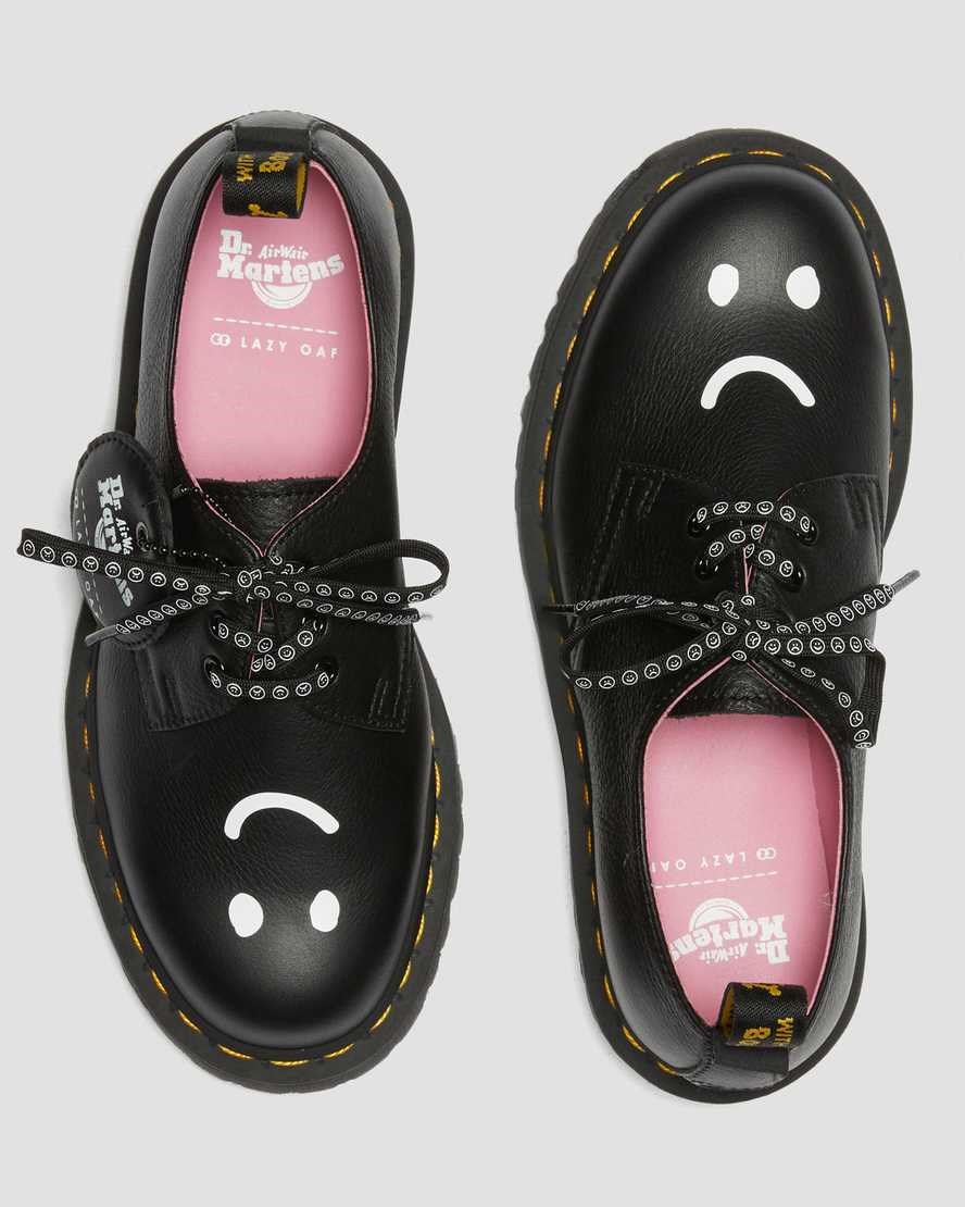 Women's Dr Martens 1461 Bex Lazy Oaf Leather Oxford Shoes Black Pisa | 130UEYMWH