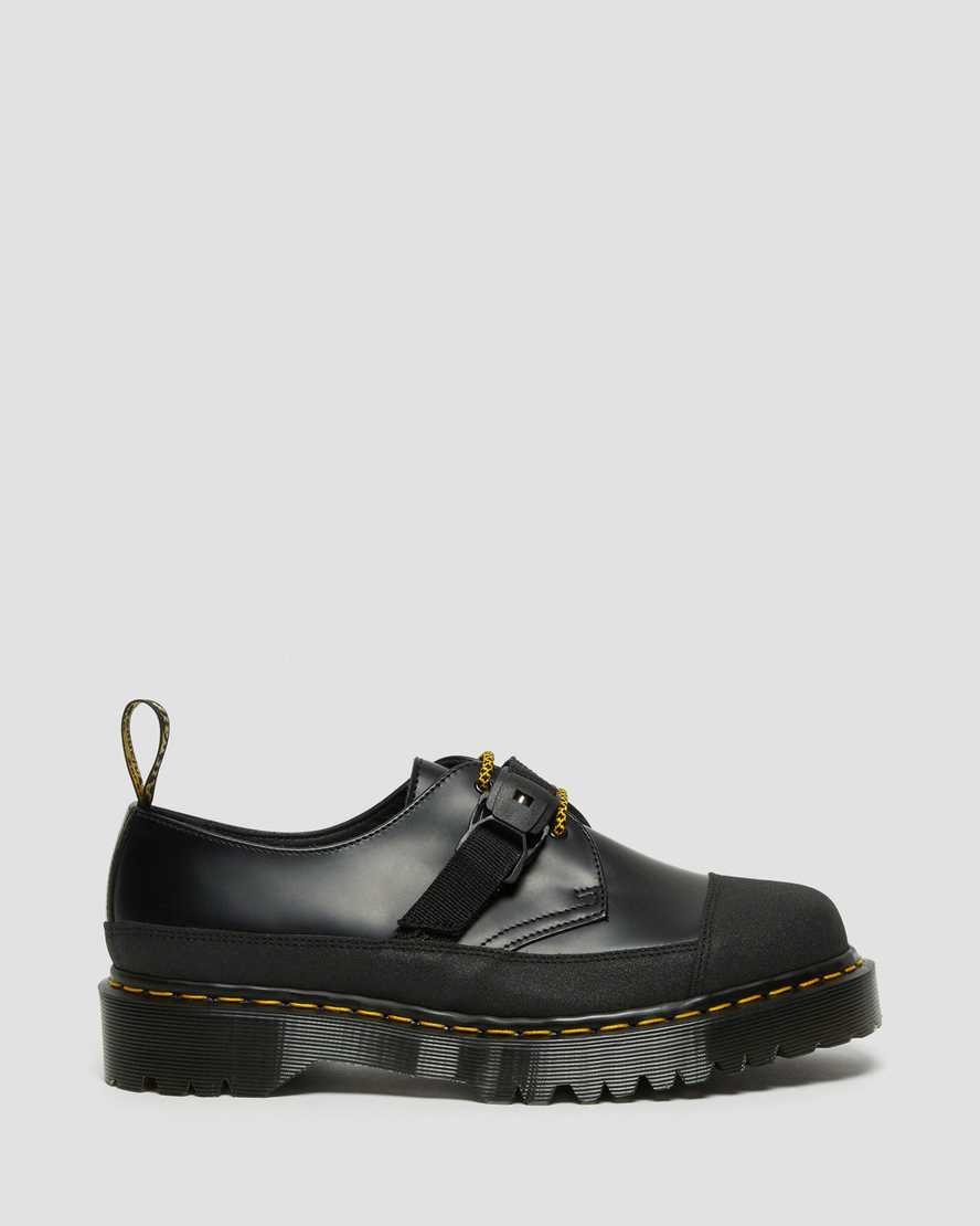 Women's Dr Martens 1461 Made In England Bex Tech Smooth Leather Oxford Shoes Black Smooth | 518LRHBOE