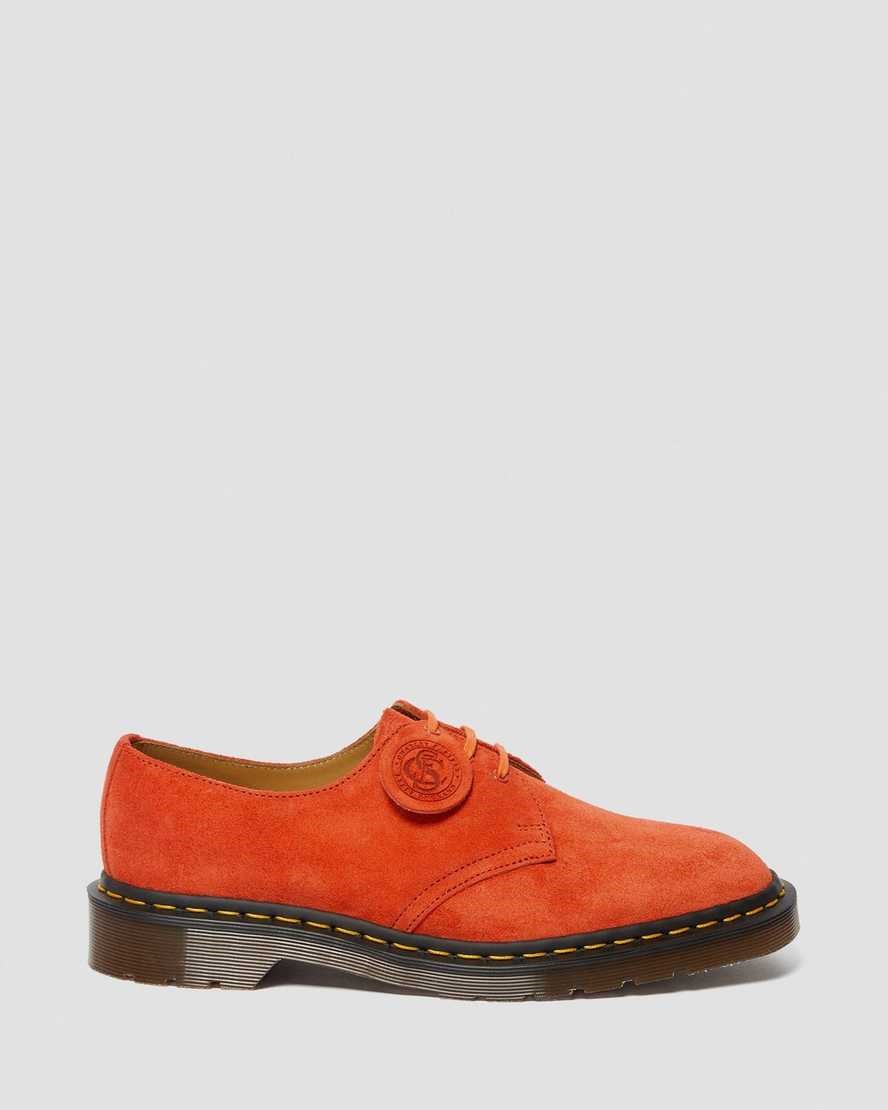 Women's Dr Martens 1461 Made In England Suede Oxford Shoes Red Alert Desert Oasis Suede | 981CIZEBW