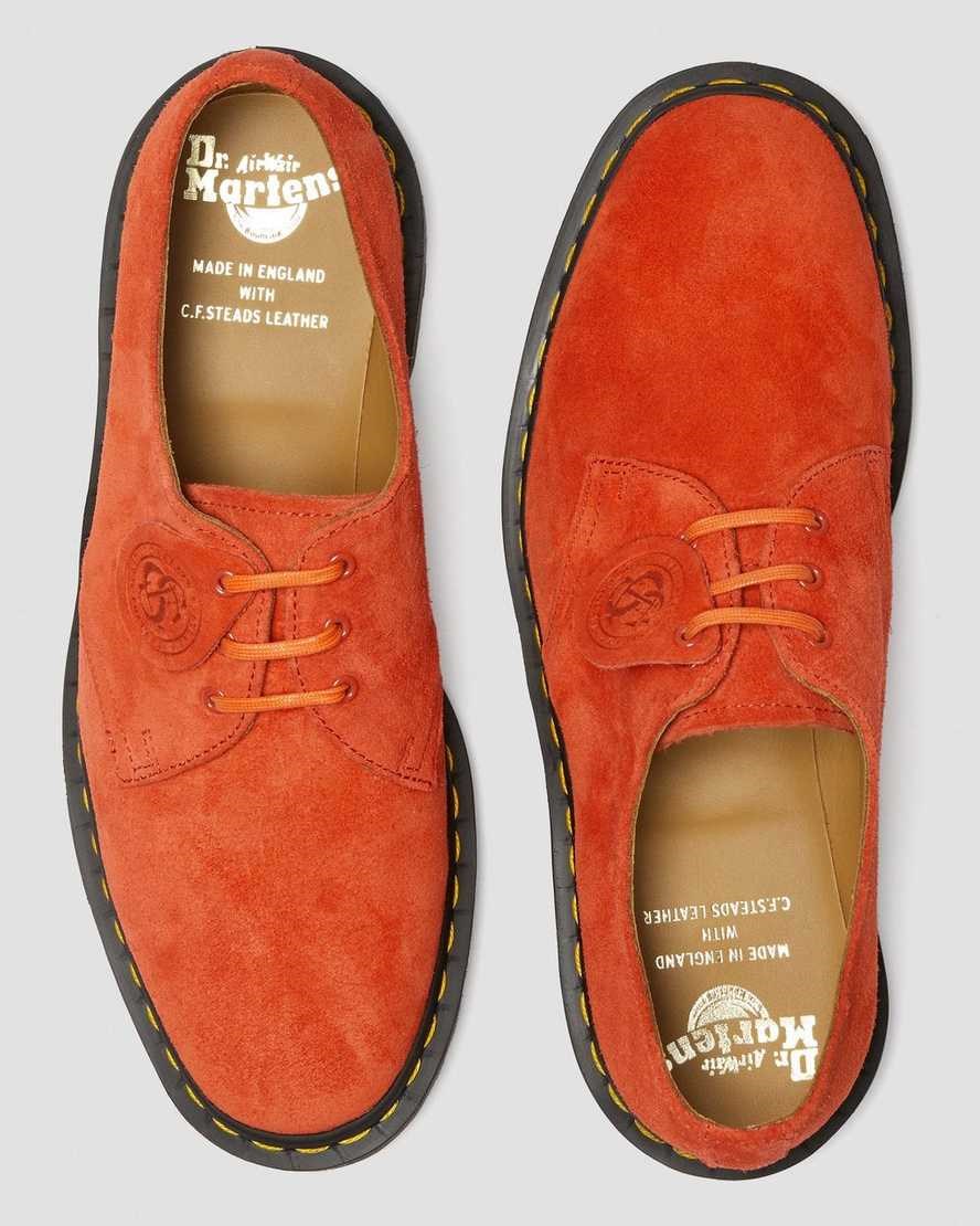 Women's Dr Martens 1461 Made In England Suede Oxford Shoes Red Alert Desert Oasis Suede | 981CIZEBW