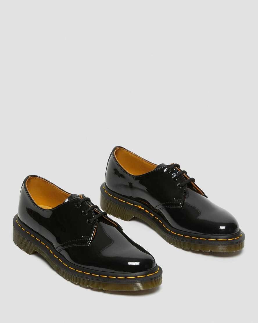 Women's Dr Martens 1461 Patent Leather Oxford Shoes Black Patent Lamper | 648PGZONK