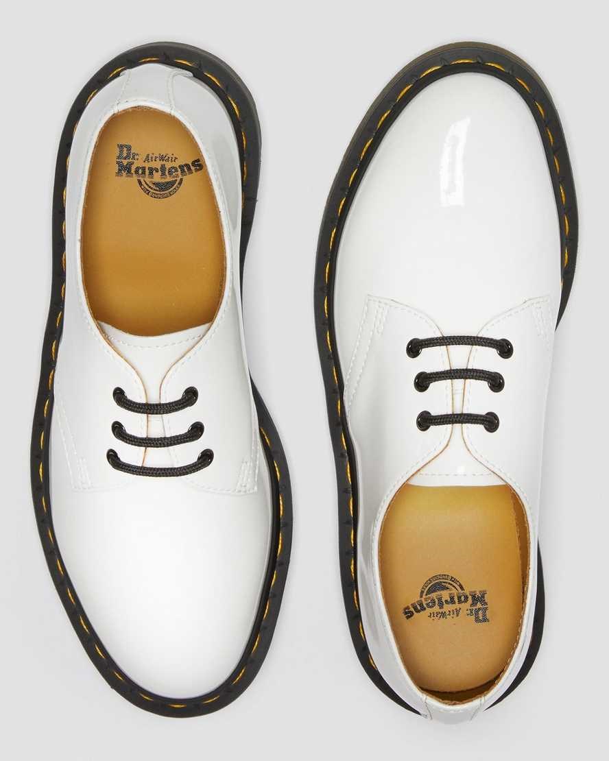 Women's Dr Martens 1461 Patent Leather Oxford Shoes White Patent Lamper | 897STPEHX