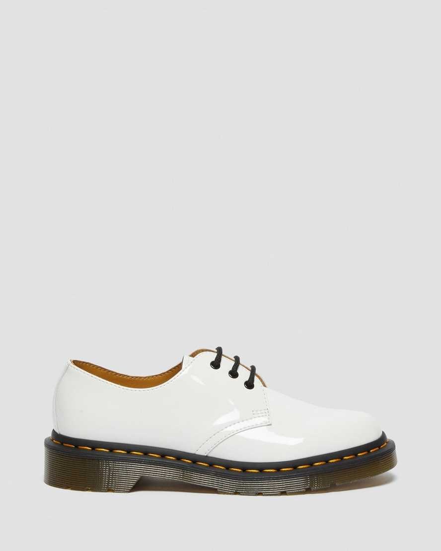 Women's Dr Martens 1461 Patent Leather Patent Shoes White Patent Lamper | 198SJRPHI