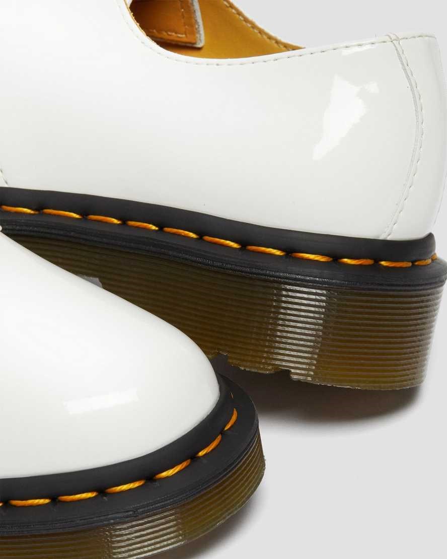 Women's Dr Martens 1461 Patent Leather Patent Shoes White Patent Lamper | 198SJRPHI