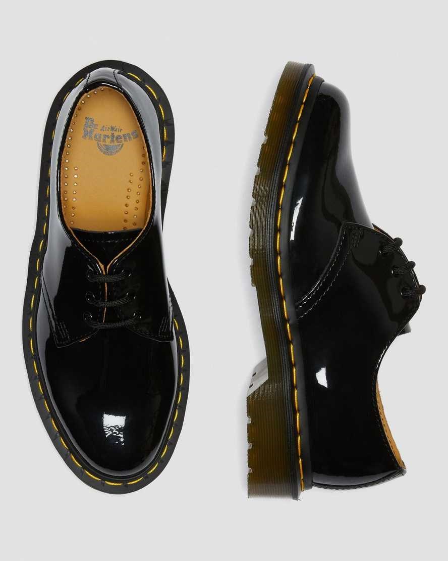 Women's Dr Martens 1461 Patent Leather Patent Shoes Black Patent Lamper | 754LYREUB