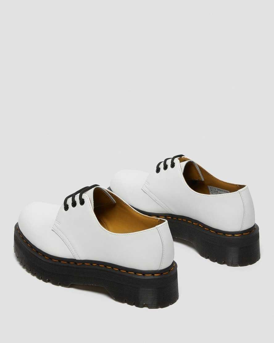 Women's Dr Martens 1461 Smooth Leather Platform Shoes White Polished Smooth | 290ONLJHI