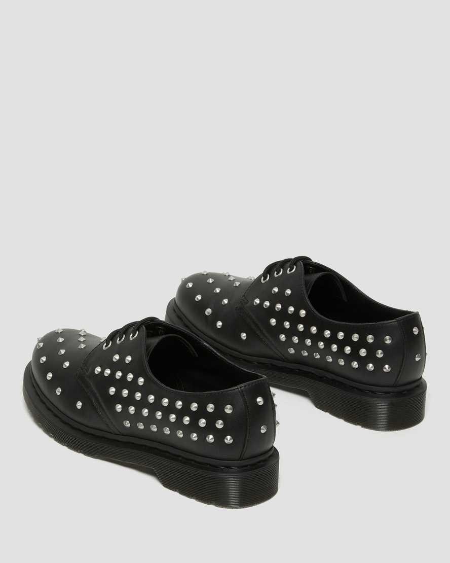 Women's Dr Martens 1461 Stud Wanama Leather Oxford Shoes Black Wanama | 865YBTLRG