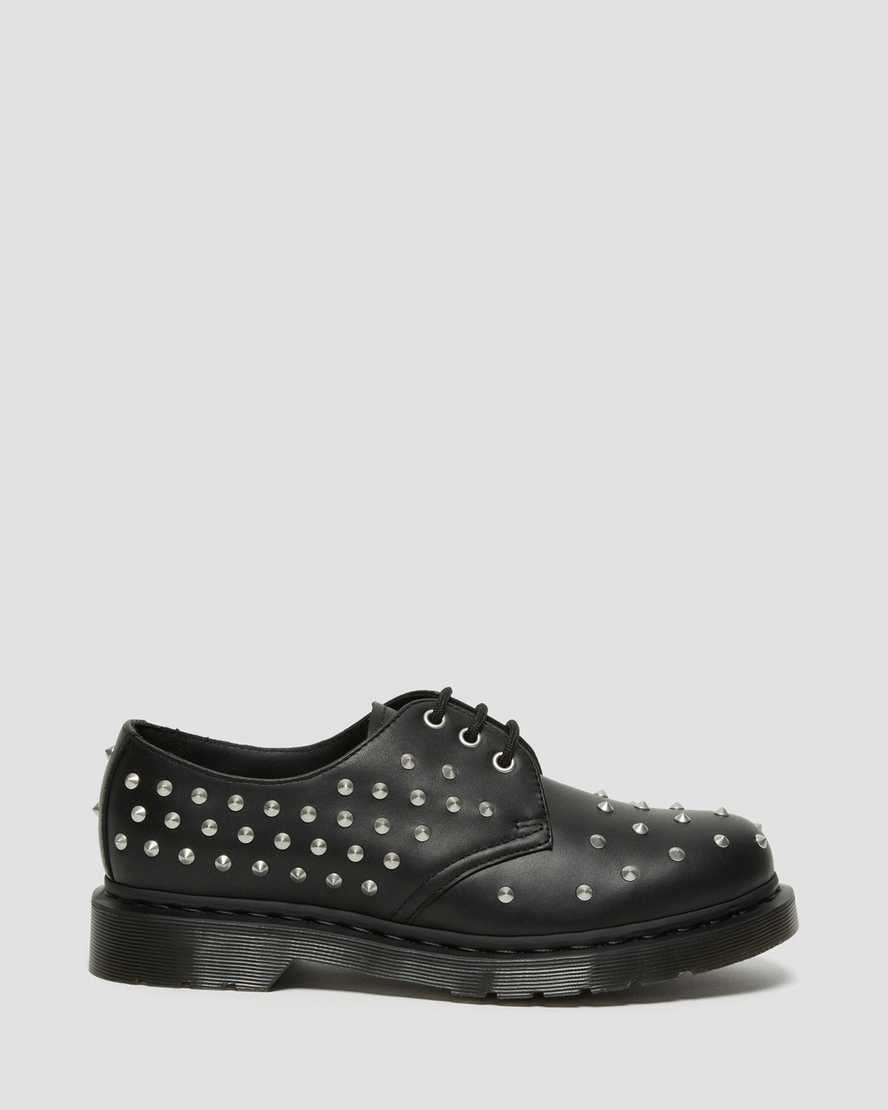 Women's Dr Martens 1461 Stud Wanama Leather Oxford Shoes Black Wanama | 865YBTLRG