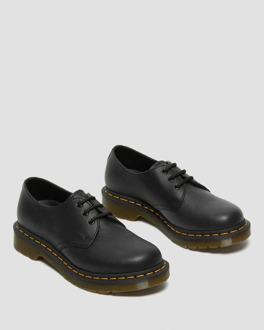 Women's Dr Martens 1461 Virginia Leather Oxford Shoes Black Virginia | 249EPYRQN