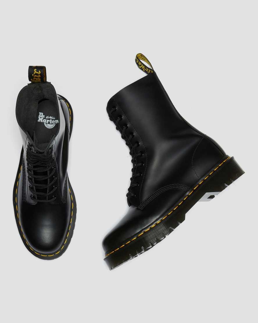 Women's Dr Martens 1490 Bex Smooth Leather Lace Up Boots Black Smooth Leather | 938WMZHCR