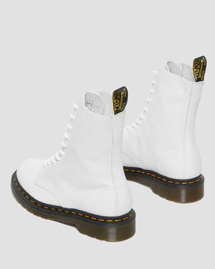 Women's Dr Martens 1490 Virginia Leather Lace Up Boots White Virginia | 657ZLKAPY