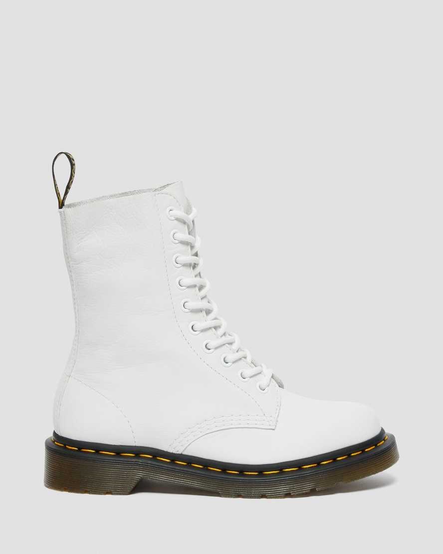 Women's Dr Martens 1490 Virginia Leather Lace Up Boots White Virginia | 657ZLKAPY