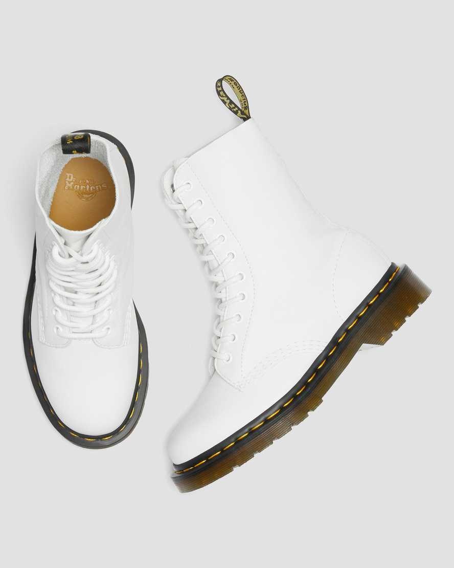 Women's Dr Martens 1490 Virginia Leather Lace Up Boots White Virginia | 657ZLKAPY