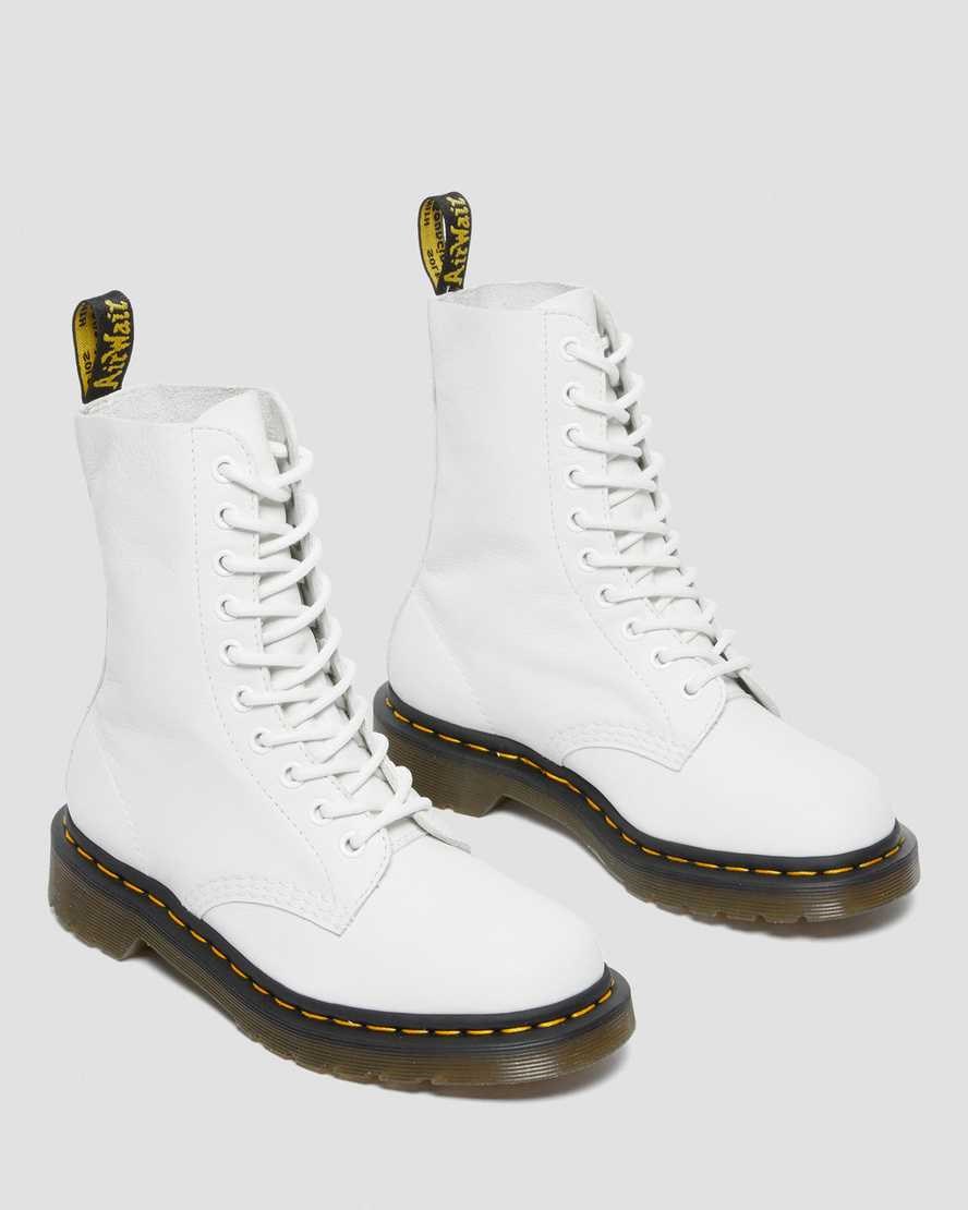 Women's Dr Martens 1490 Virginia Leather Lace Up Boots White Virginia | 657ZLKAPY