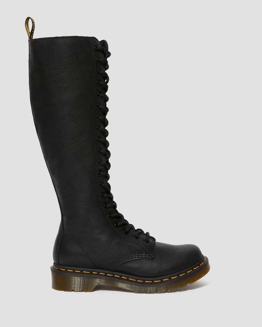 Women's Dr Martens 1B60 Virginia Leather Lace Up Boots Black Virginia | 923KIANGY