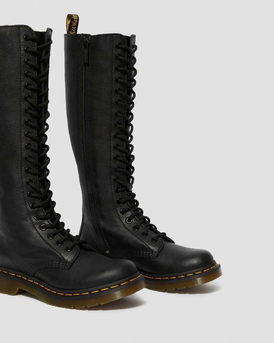 Women's Dr Martens 1B60 Virginia Leather Lace Up Boots Black Virginia | 923KIANGY