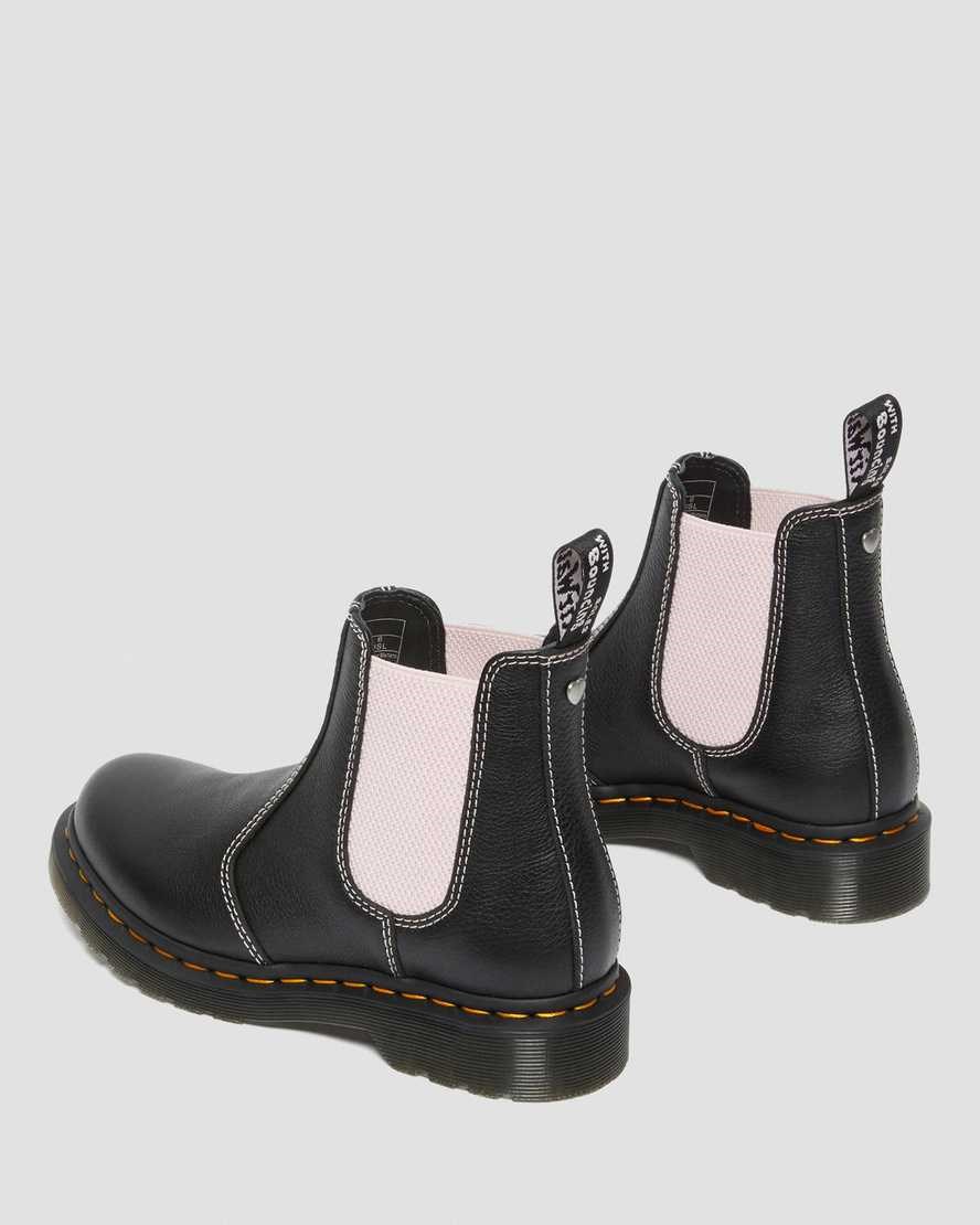 Women's Dr Martens 2976 Contrast Leather Ankle Boots Black Virginia | 781NGDUAX