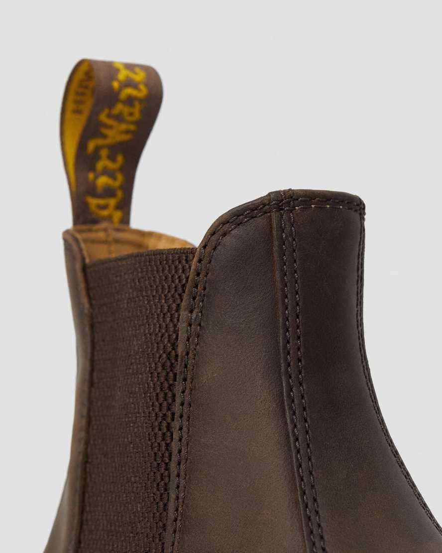 Women's Dr Martens 2976 Crazy Horse Leather Chelsea Boots Brown Crazy Horse Leather | 175VGHYTM