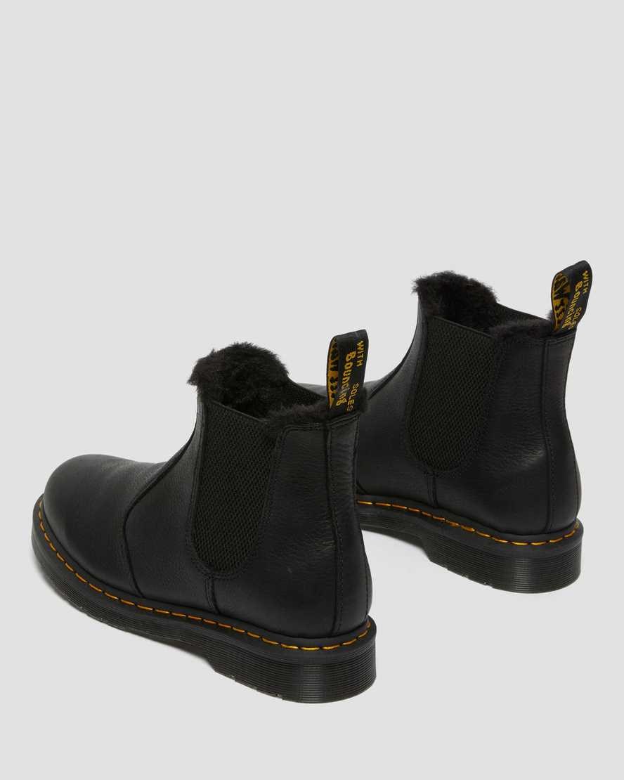 Women's Dr Martens 2976 Faux Fur Lined Ankle Boots Black Ambassador | 014RNOGWM