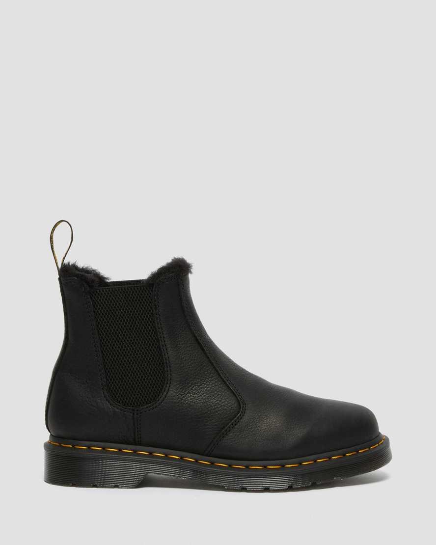 Women's Dr Martens 2976 Faux Fur Lined Ankle Boots Black Ambassador | 014RNOGWM