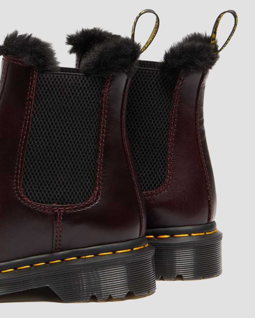 Women's Dr Martens 2976 Leonore Faux Fur Lined Chelsea Boots Oxblood Atlas | 280TAZNWQ