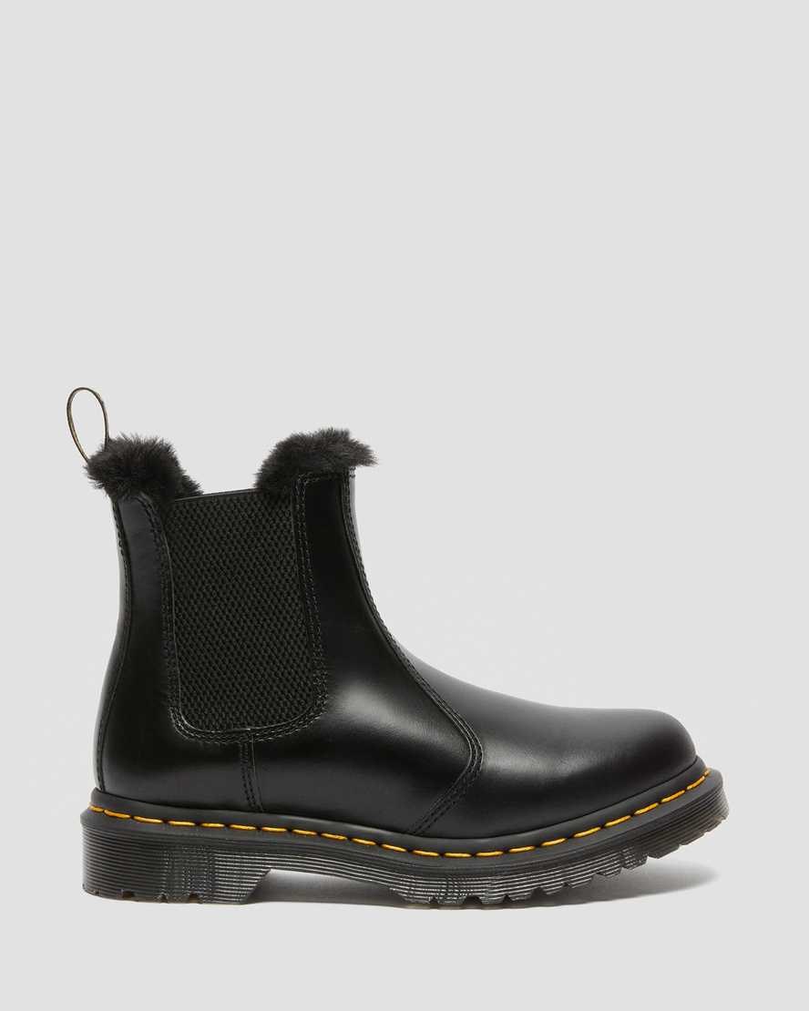 Women's Dr Martens 2976 Leonore Faux Fur Lined Chelsea Boots Dark Grey Atlas | 284BLNMGP