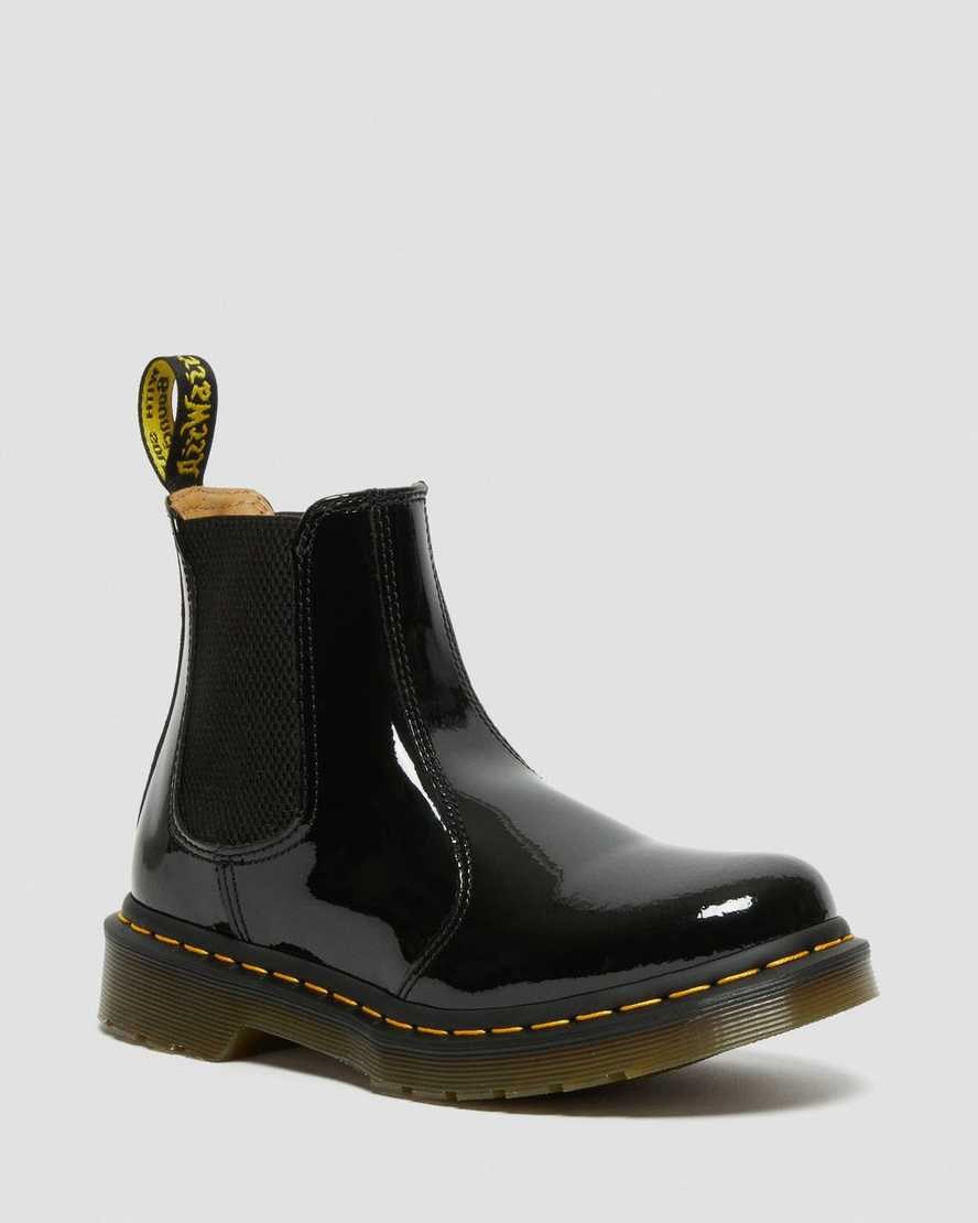 Women\'s Dr Martens 2976 Patent Leather Ankle Boots Black Patent Lamper | 793TQCOJF