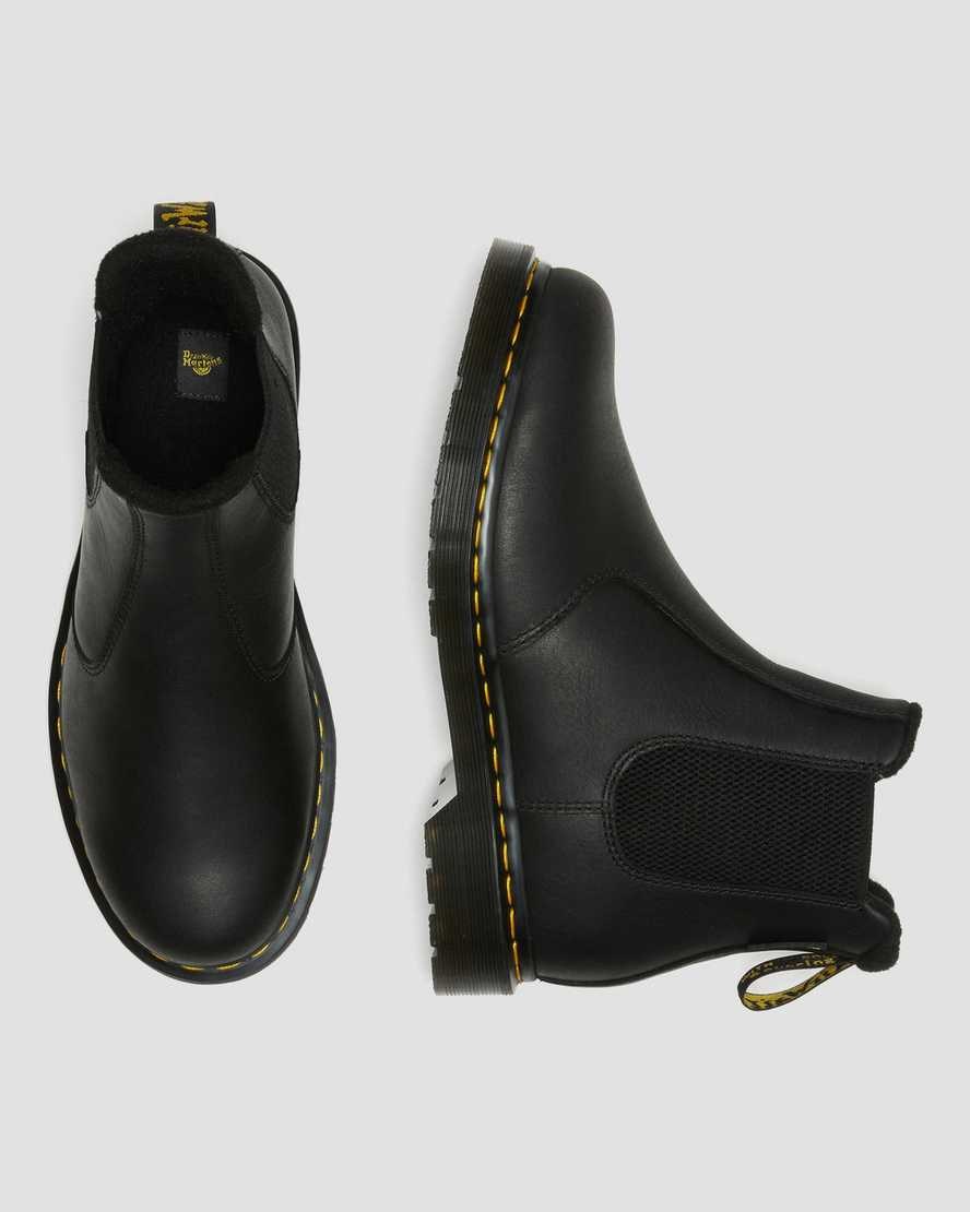 Women's Dr Martens 2976 Warmwair Leather Chelsea Boots Black Valor Wp | 406SWZFLI