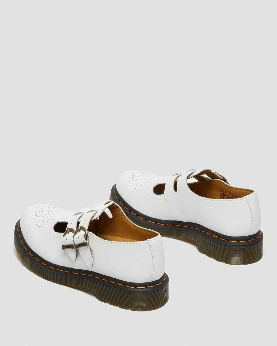 Women's Dr Martens 8065 Smooth Leather Mary Jane Shoes White Smooth Leather | 485XYLQIF