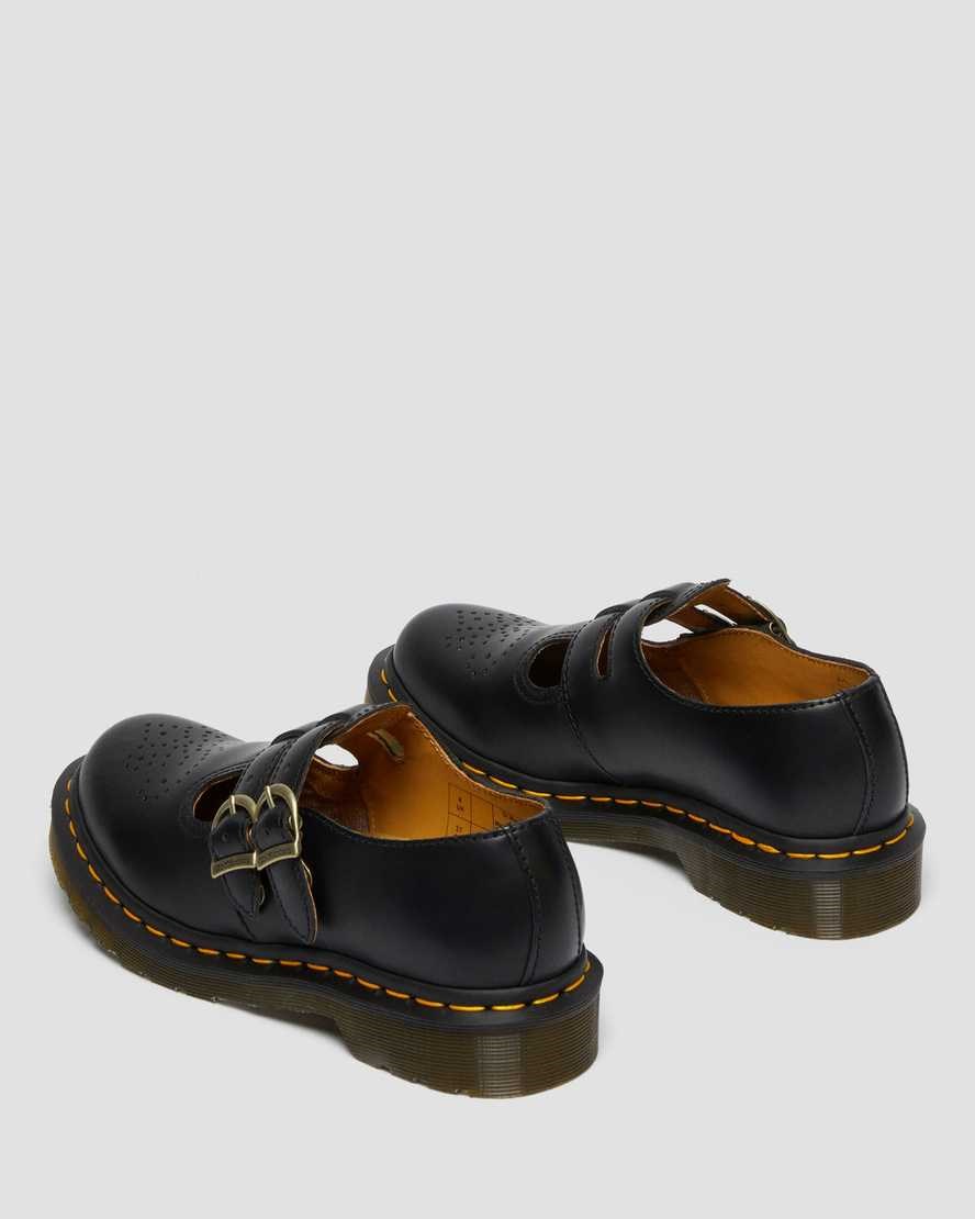 Women's Dr Martens 8065 Smooth Leather Mary Jane Shoes Black Smooth Leather | 680VZRLQT