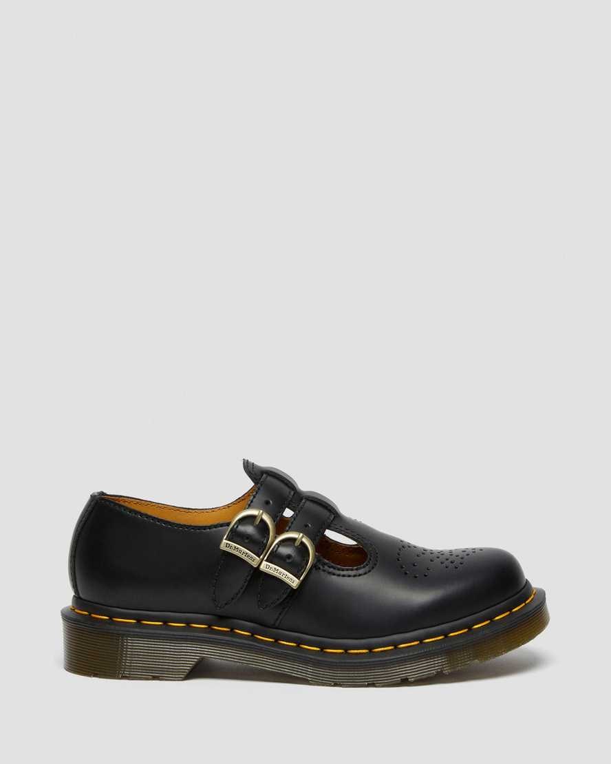 Women's Dr Martens 8065 Smooth Leather Mary Jane Shoes Black Smooth Leather | 680VZRLQT