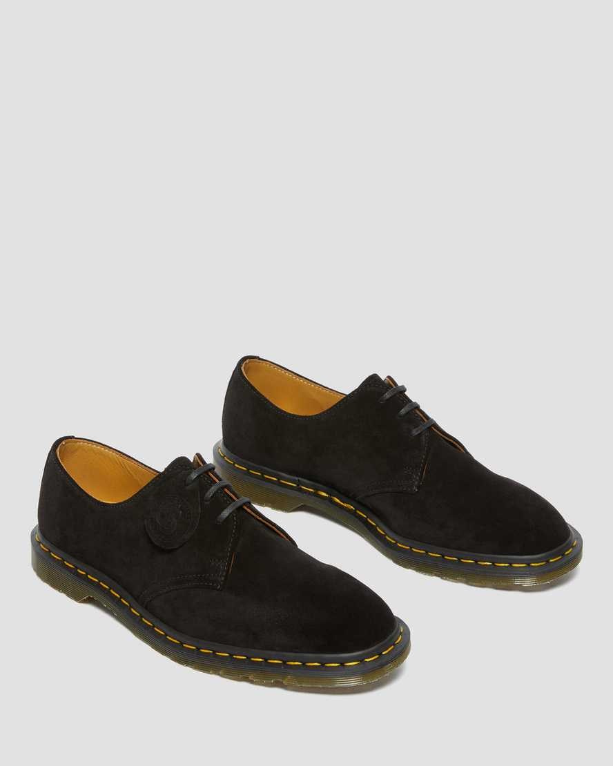 Women's Dr Martens Archie II Made in England Suede Oxford Shoes Black Repello Calf Suede | 054KZWSIB