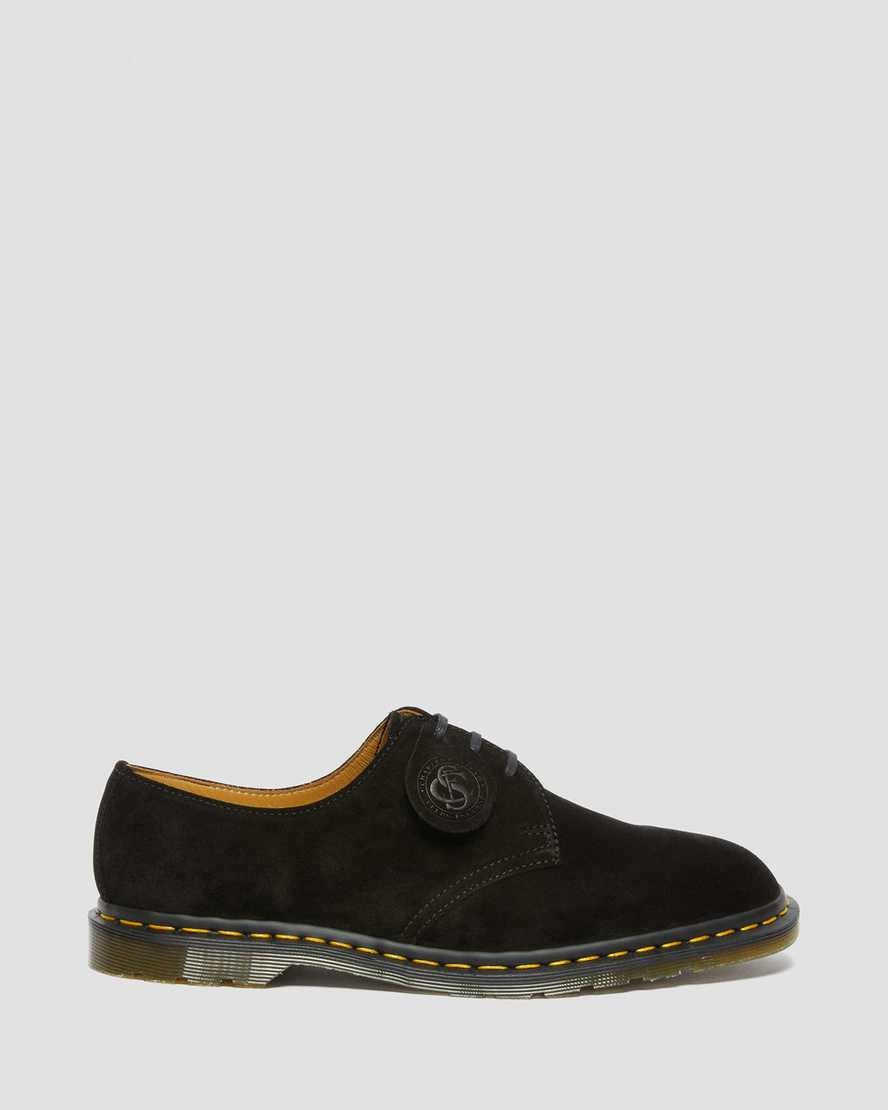 Women's Dr Martens Archie II Made in England Suede Oxford Shoes Black Repello Calf Suede | 054KZWSIB