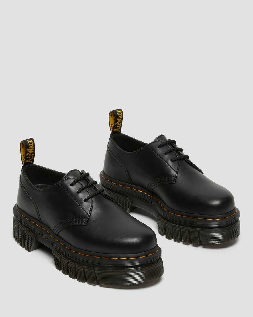 Women's Dr Martens Audrick Nappa Leather Platform Shoes Black Nappa Lux | 685BYXTVL