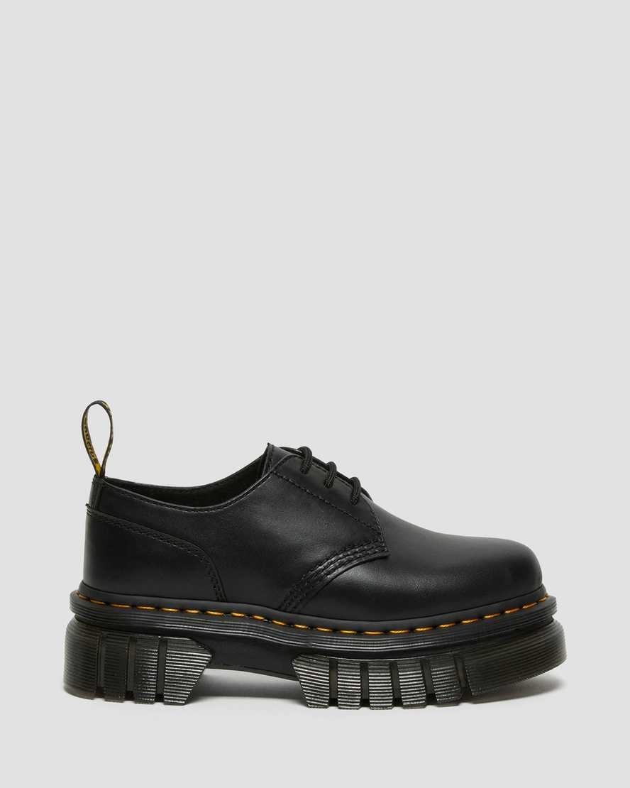 Women's Dr Martens Audrick Nappa Leather Platform Shoes Black Nappa Lux | 685BYXTVL