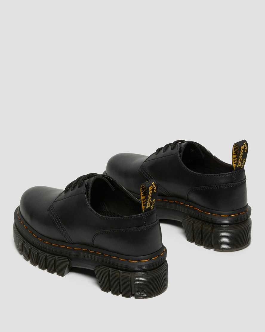 Women's Dr Martens Audrick Nappa Leather Platform Shoes Black Nappa Lux | 685BYXTVL