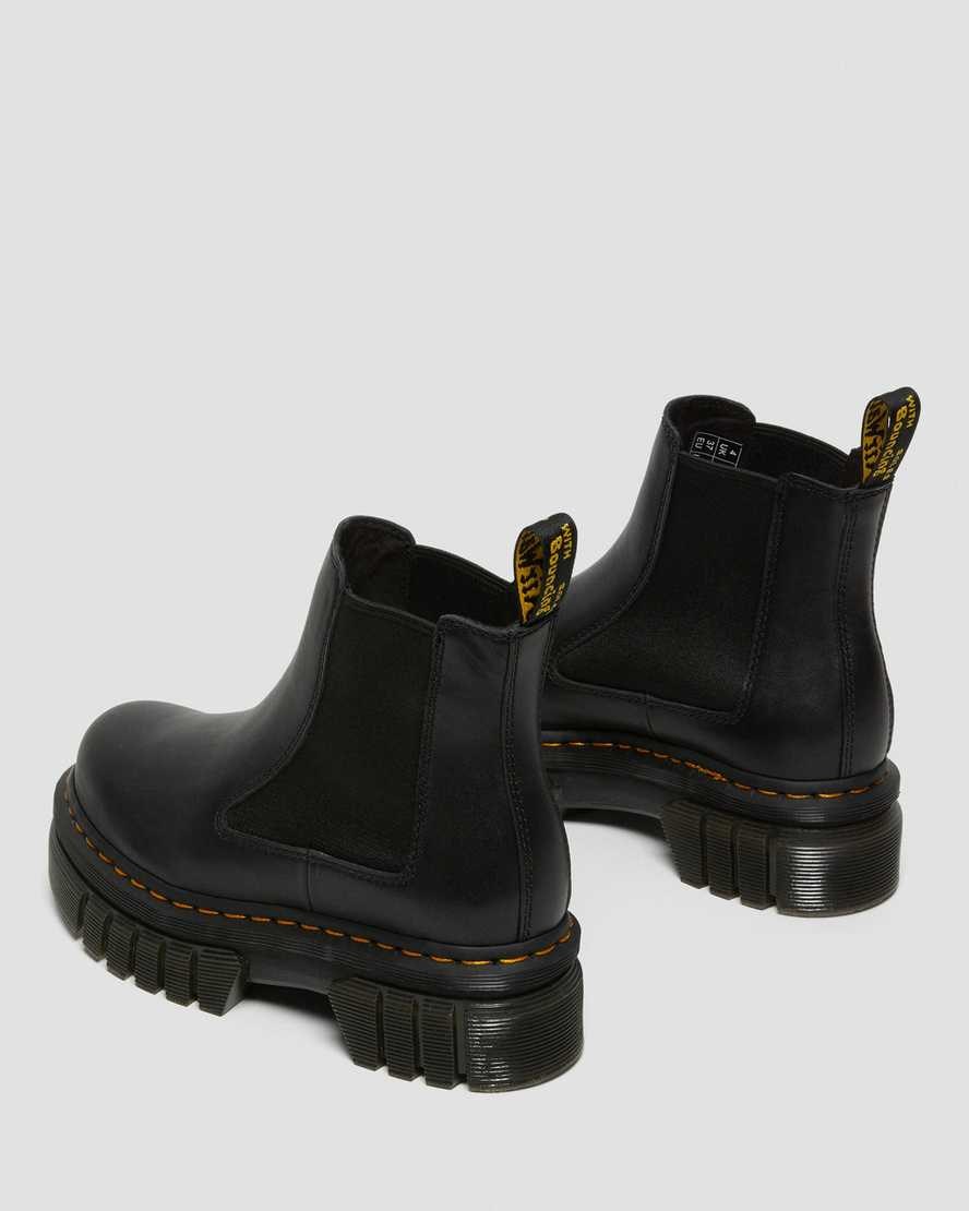 Women's Dr Martens Audrick Nappa Leather Platform Chelsea Boots Black Nappa Lux | 972VMJHNE