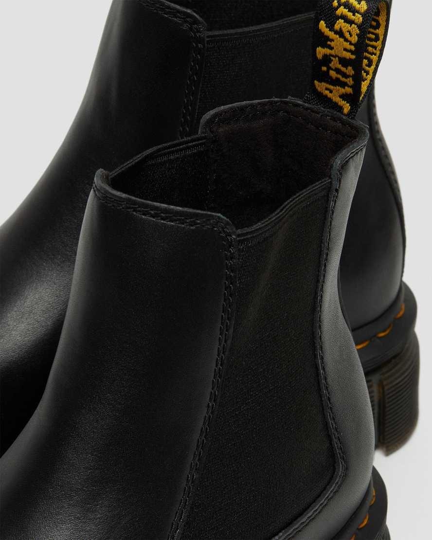 Women's Dr Martens Audrick Nappa Leather Platform Chelsea Boots Black Nappa Lux | 972VMJHNE