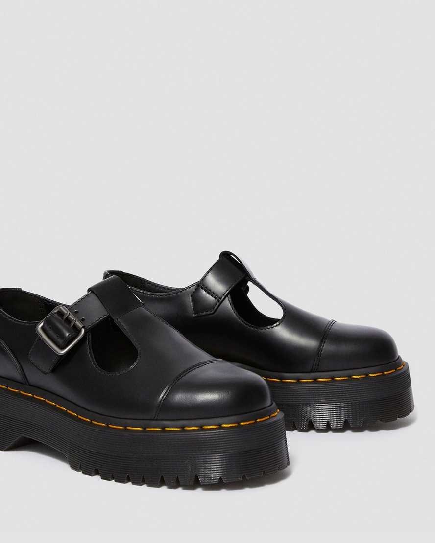 Women's Dr Martens Bethan Polished Smooth Leather Mary Jane Shoes Black Polished Smooth | 809PVMHZC