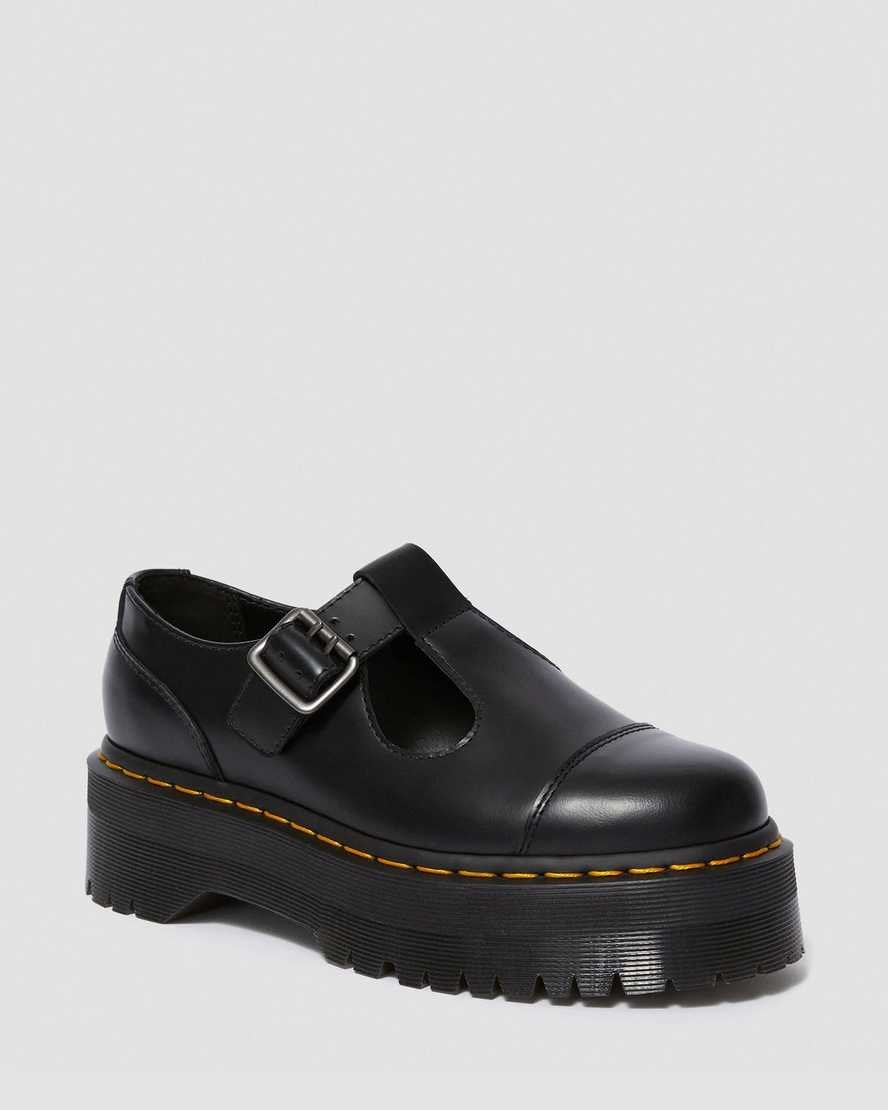 Women\'s Dr Martens Bethan Polished Smooth Leather Mary Jane Shoes Black Polished Smooth | 809PVMHZC