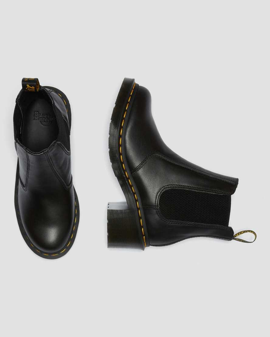 Women's Dr Martens Cadence Leather Heeled Chelsea Boots Black Wanama | 456BVNLOF