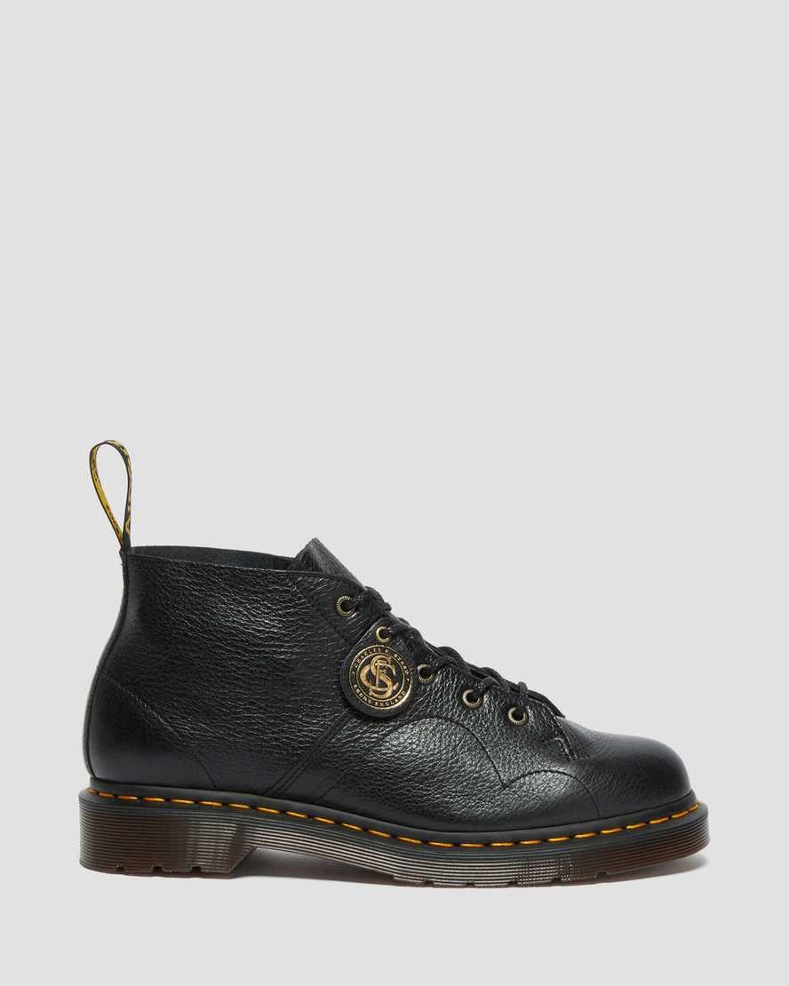 Women's Dr Martens Church Buckingham Leather Lace Up Boots Black Buckingham | 138DCHKVN